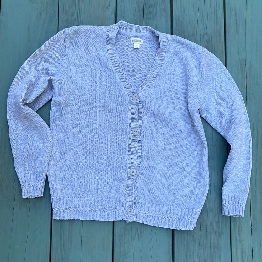 Thick gray button up cardigan, Gymboree, M (7/8)